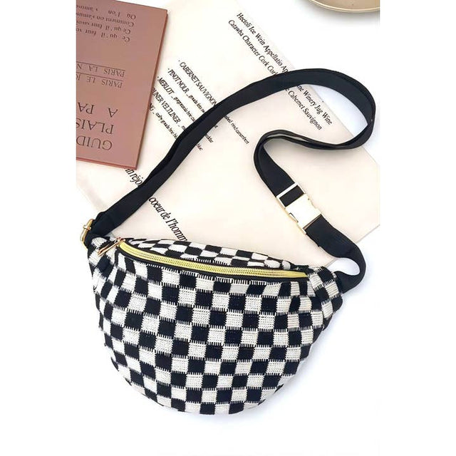 Checkered Crossbody Sling Belt Bag/ Fanny Pack