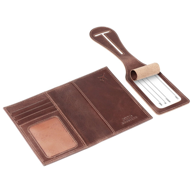 Leather Passport Case and Luggage Tag