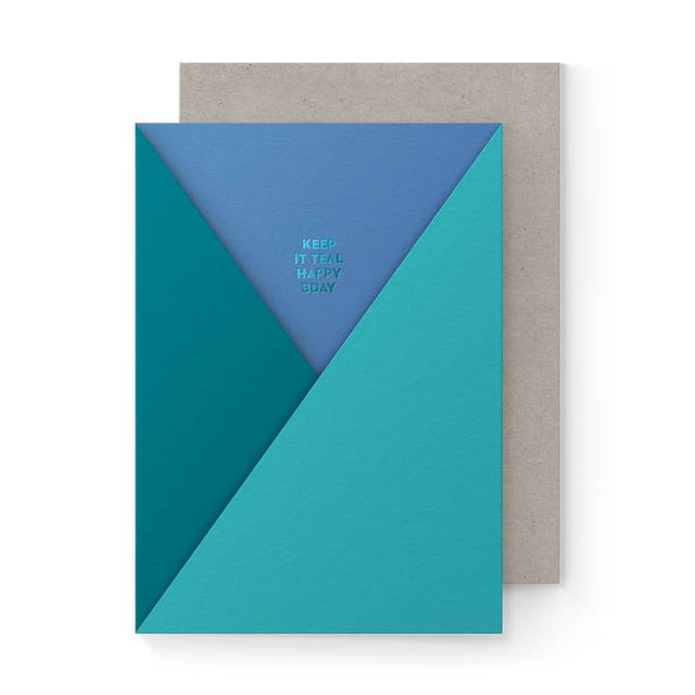 Teal Bday A6 Pocket Card