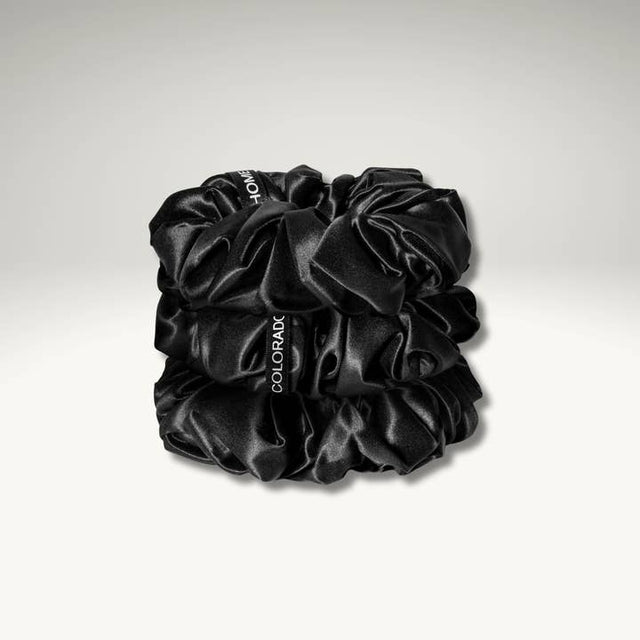 Silk Scrunchies Middies Midnight Black (Pack of 3)