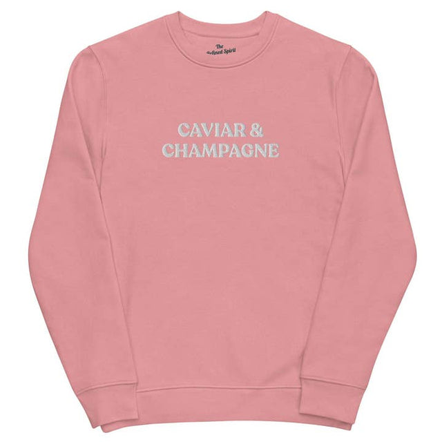 Caviar & Champagne - Organic Embroidered Sweatshirt