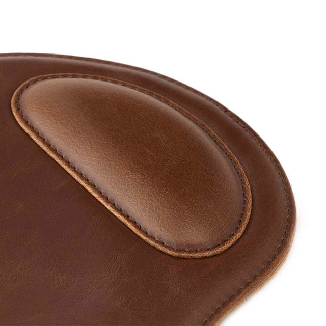 Leather Oval Mouse Pad with Wrist Rest