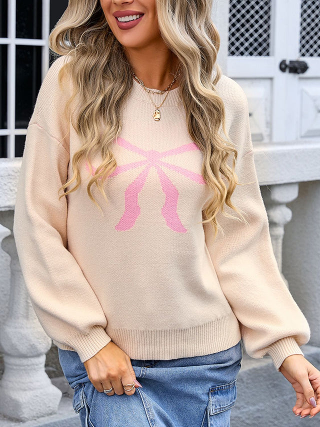 Bow Round Neck Sweater