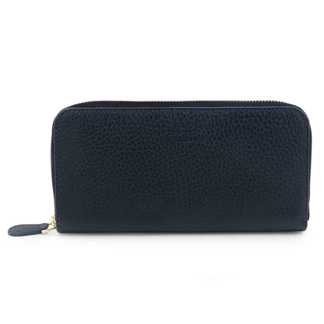 Leather Zippered Clutch