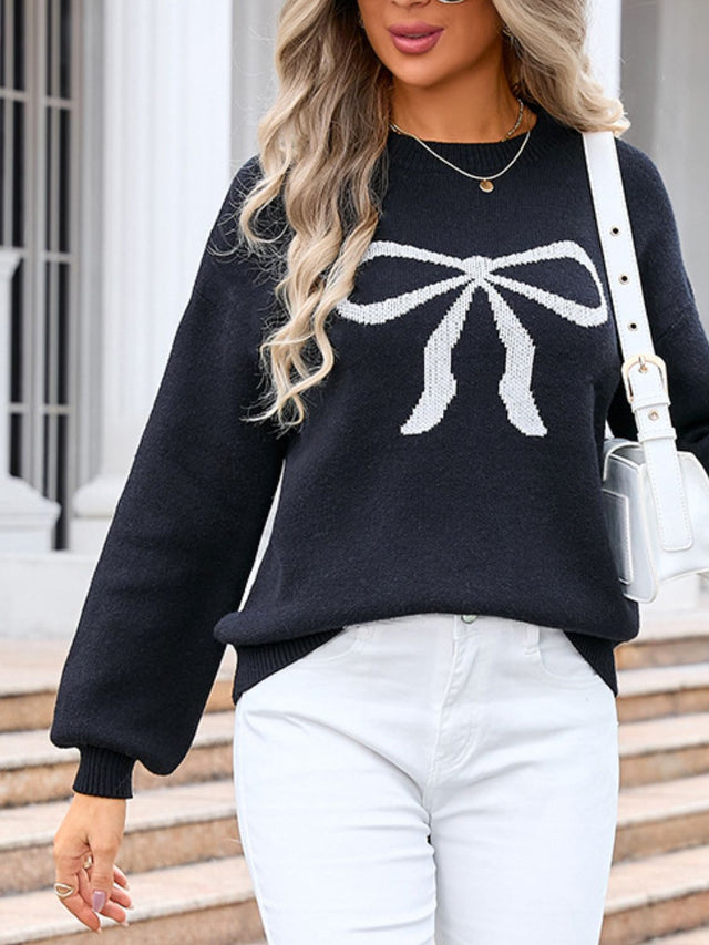 Bow Round Neck Sweater