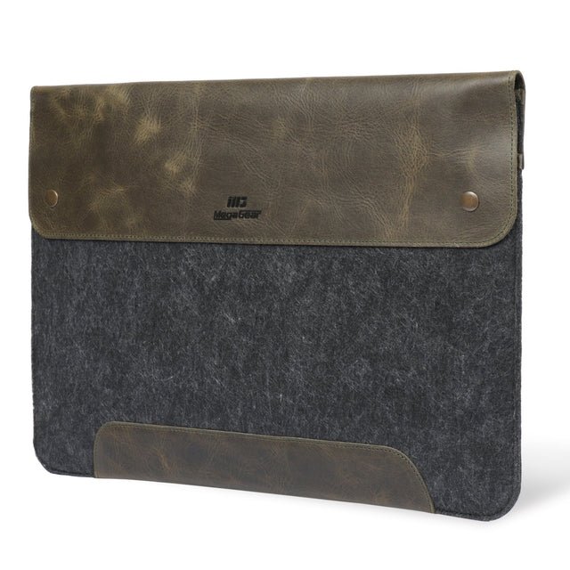 Leather and Fleece Sleeve Bag for MacBook Pro