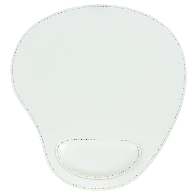 Leather Oval Mouse Pad with Wrist Rest