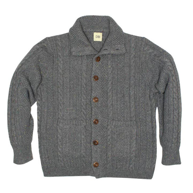 Grey Donegal Cardigan Sweater