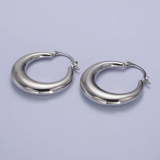 Thin Dome Hoops Earrings