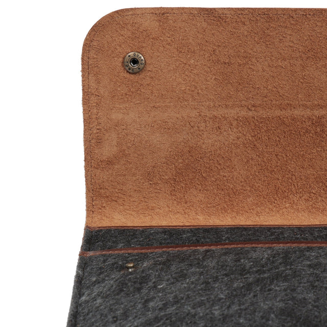 Leather and Fleece Sleeve Bag for MacBook Pro