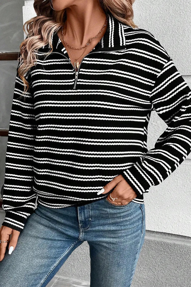 Striped Half Zip