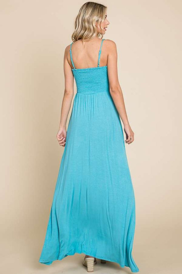 Smocked Cami Maxi Dress with Pockets