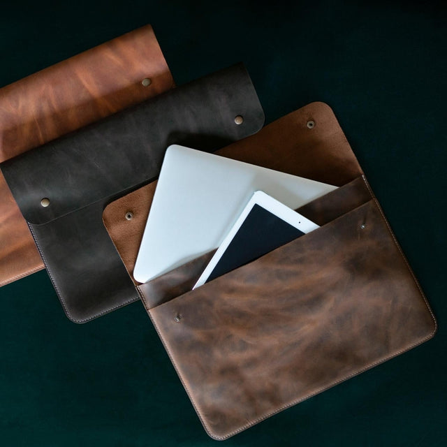 Leather and Sleeve Bag for MacBook Pro