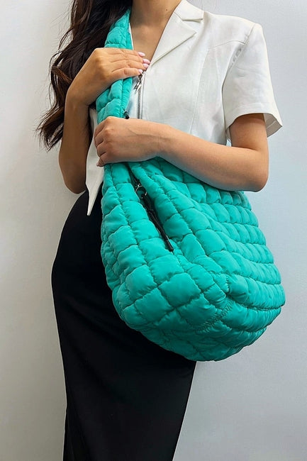 Oversized Quilted Carryall Crossbody Bag