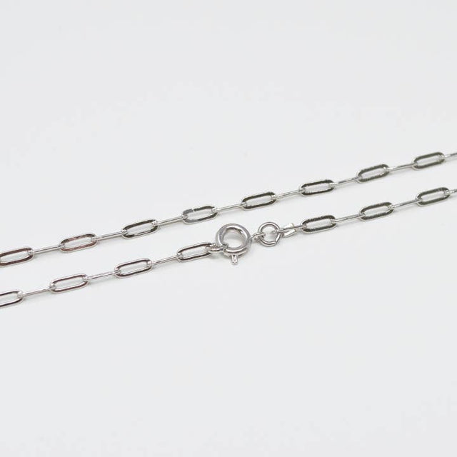 Silver Paper Clip Chain Necklace