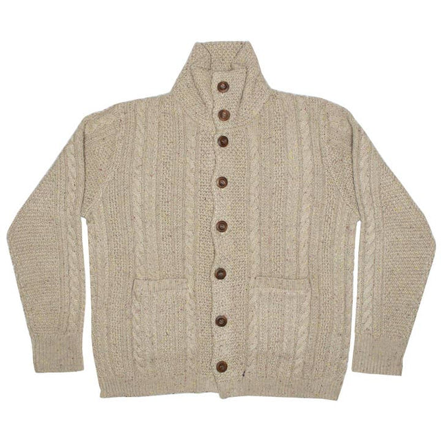 Oatmeal Donegal Cardigan Sweater