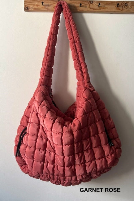 Oversized Quilted Carryall Crossbody Bag