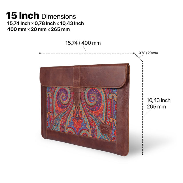 Leather Sleeve, Bohemian Bag for MacBook Pro