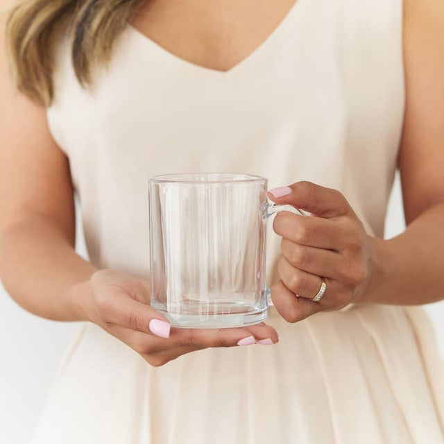 Clear Glass Coffee Mug with Handle