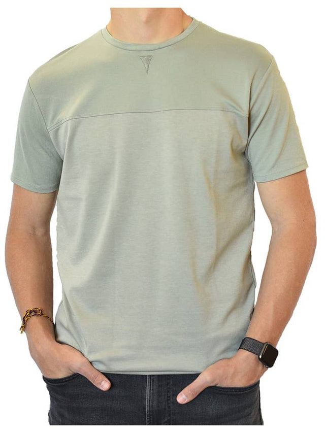 Short Sleeve Crew Collar (Taupe & Sea Moss Green)