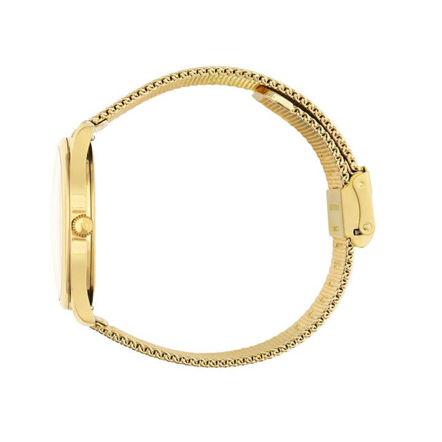 Lune Watch - Pearlized Dial Gold - Gold Mesh