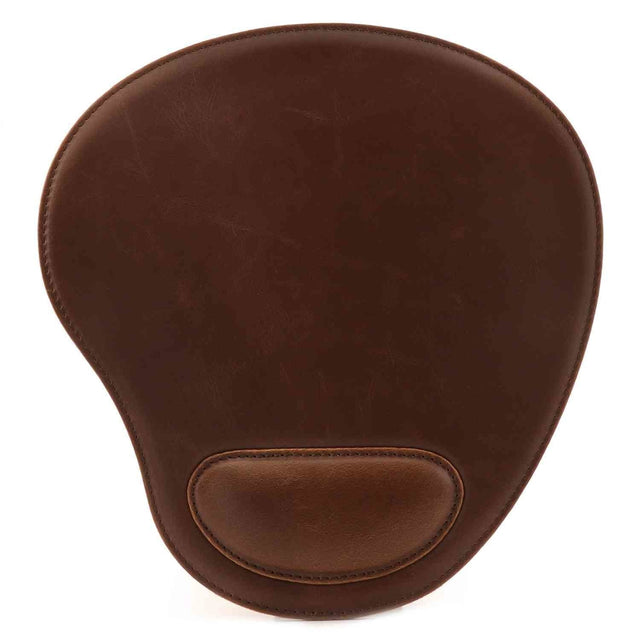 Leather Oval Mouse Pad with Wrist Rest