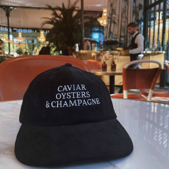 Caviar, Oysters & Champagne - Embroidered Corduroy Cap