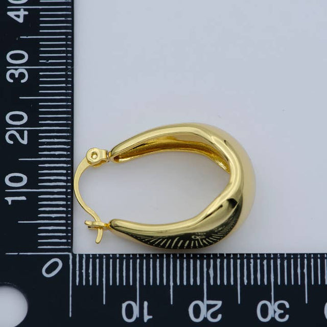 Gold Thick Hoop Earrings