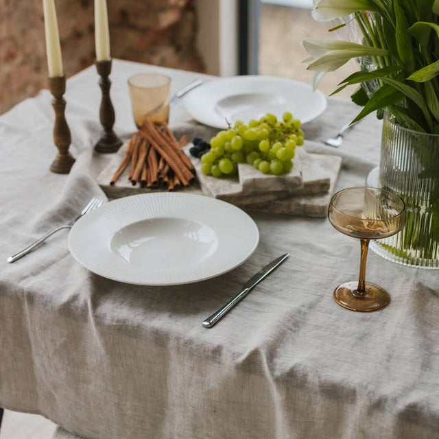 Natural Melange Linen Tablecloth