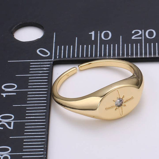 North Star Adjustable Gold Signet Ring