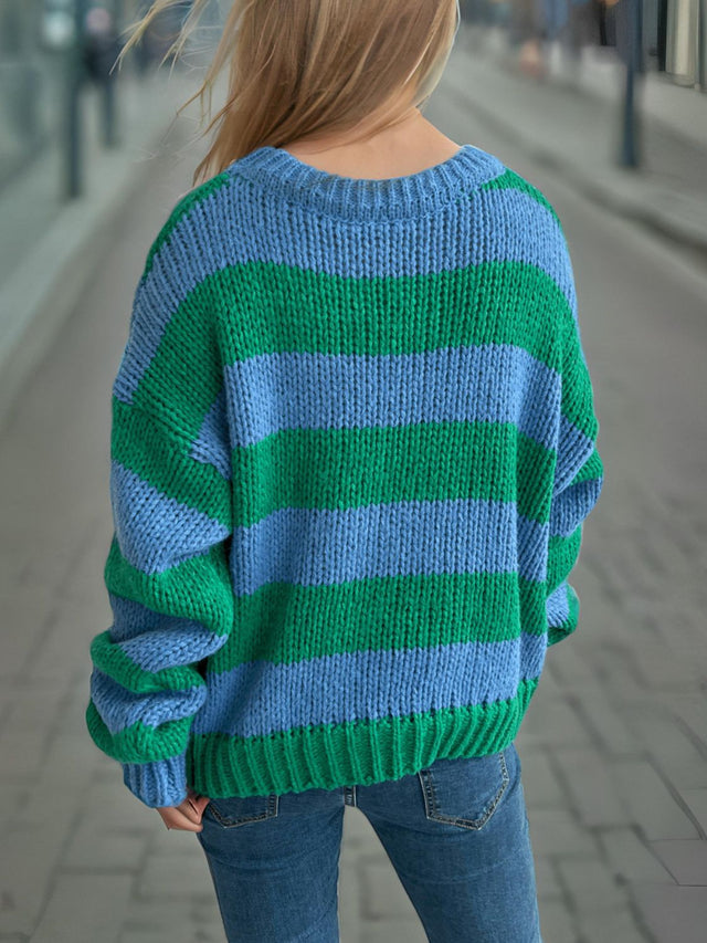 Contrast Striped Sweater