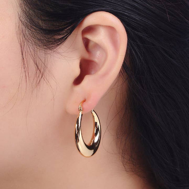 Thin Dome Hoops Earrings