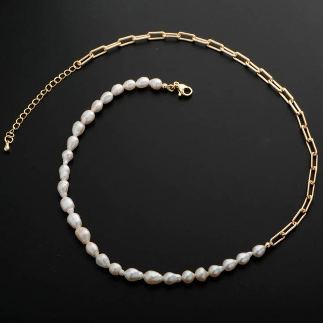 Freshwater Pearl Half Chain Necklace