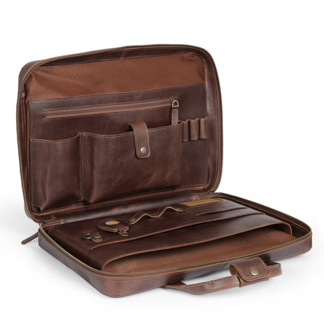 Leather Travel 16” Laptop Briefcase