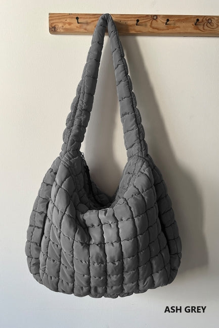 Oversized Quilted Carryall Crossbody Bag