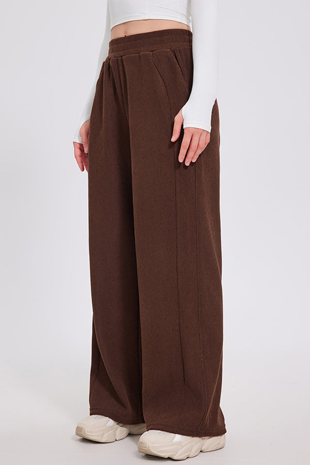 Elastic Waist Wide Leg Pants