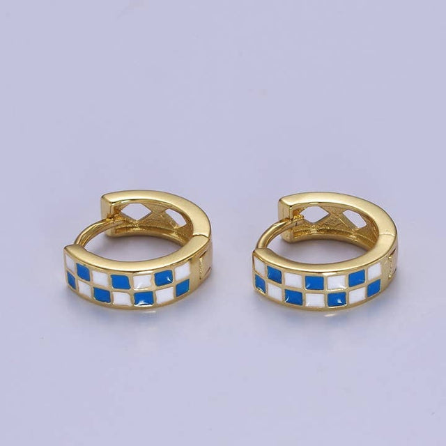 Checker Hoops Earrings