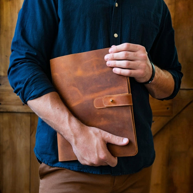 Leather Tablet Cover with Card and Pen/Pencil Slots