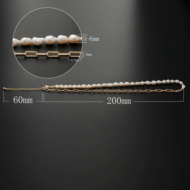 Freshwater Pearl Half Chain Necklace