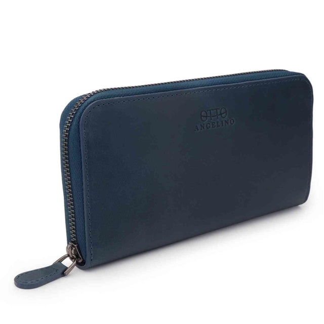 Leather Zippered Clutch