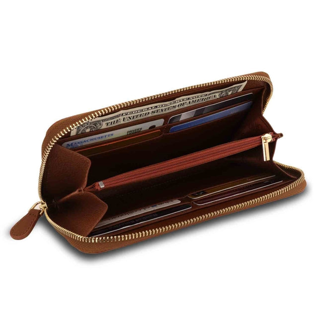 Leather Zippered Clutch