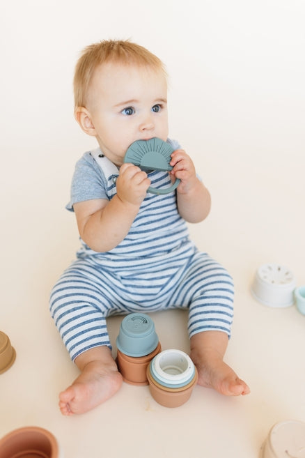 Sun Silicone Teether - Slate Sage