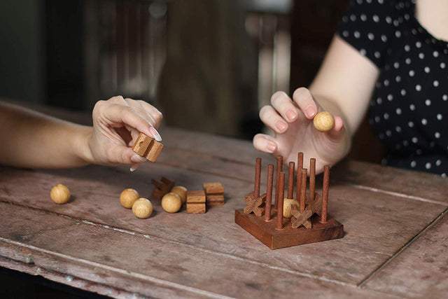 3D Wooden Tic Tac Toe Game