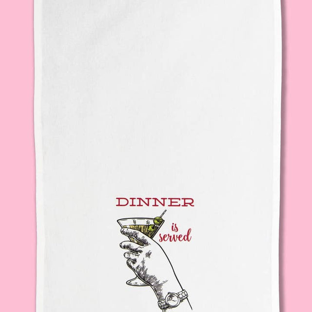 Dinner Is Served (Martini) Dishtowel