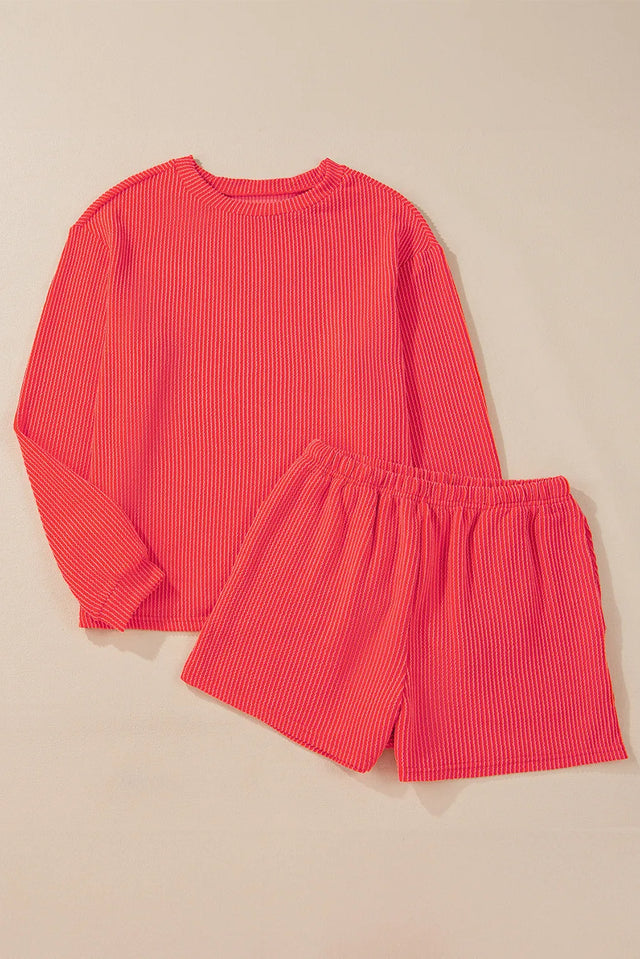 Long Sleeve Top and Shorts Set