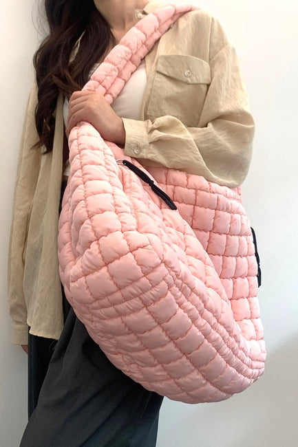 Oversized Quilted Carryall Crossbody Bag