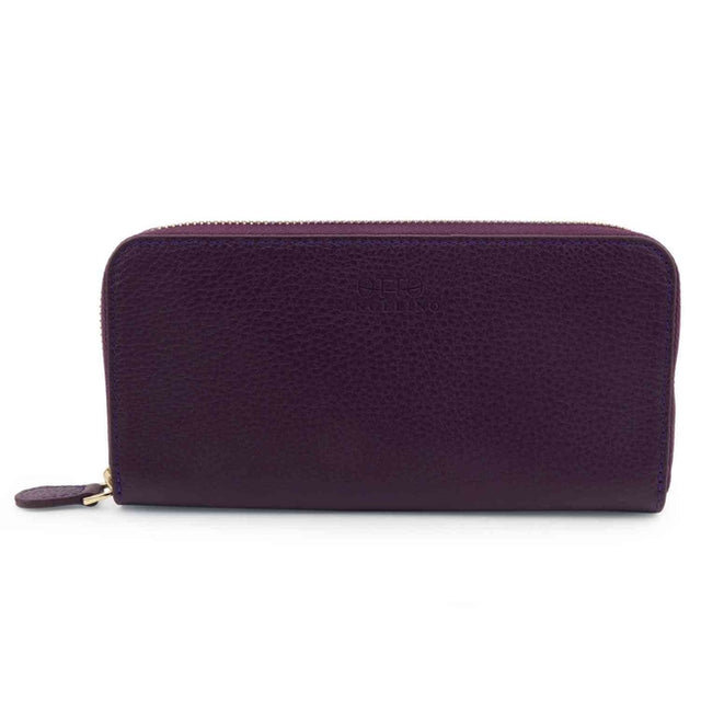 Leather Zippered Clutch