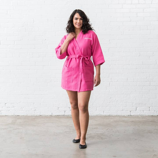 Waffle Spa Robe - Fuchsia / Hot Pink