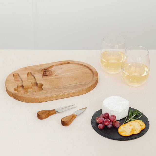 Wood & Slate Serving Board Set