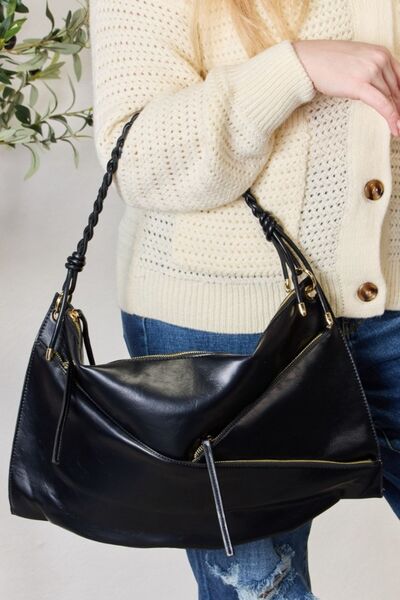 Zipper Detail Shoulder Bag